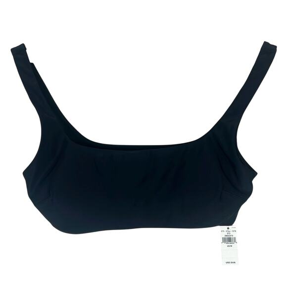 NWT Aerie Bikini Top Womens M Black Scoop Neck Coastal Minimalist Clean Girl - Picture 3 of 5